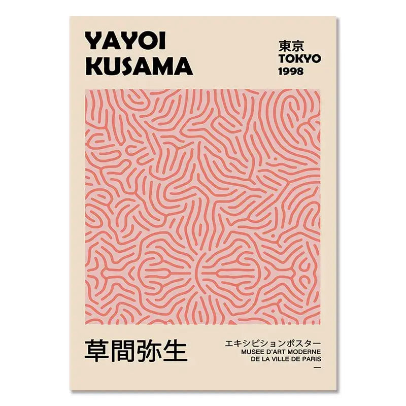 Abstract yayoi kusama wall art – living room framed flower prints