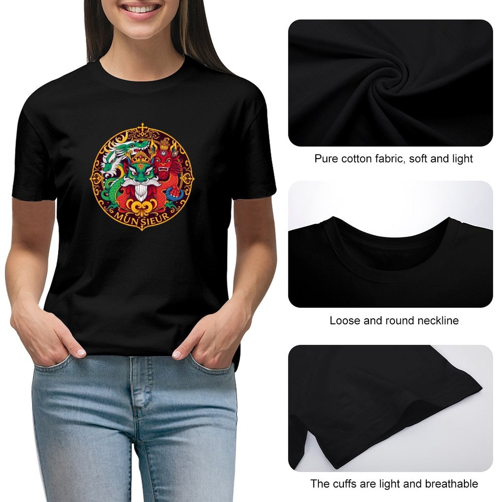 Munsieur T-Shirt for Women: Lightweight, Breathable, and Ultra-Stylish for Her