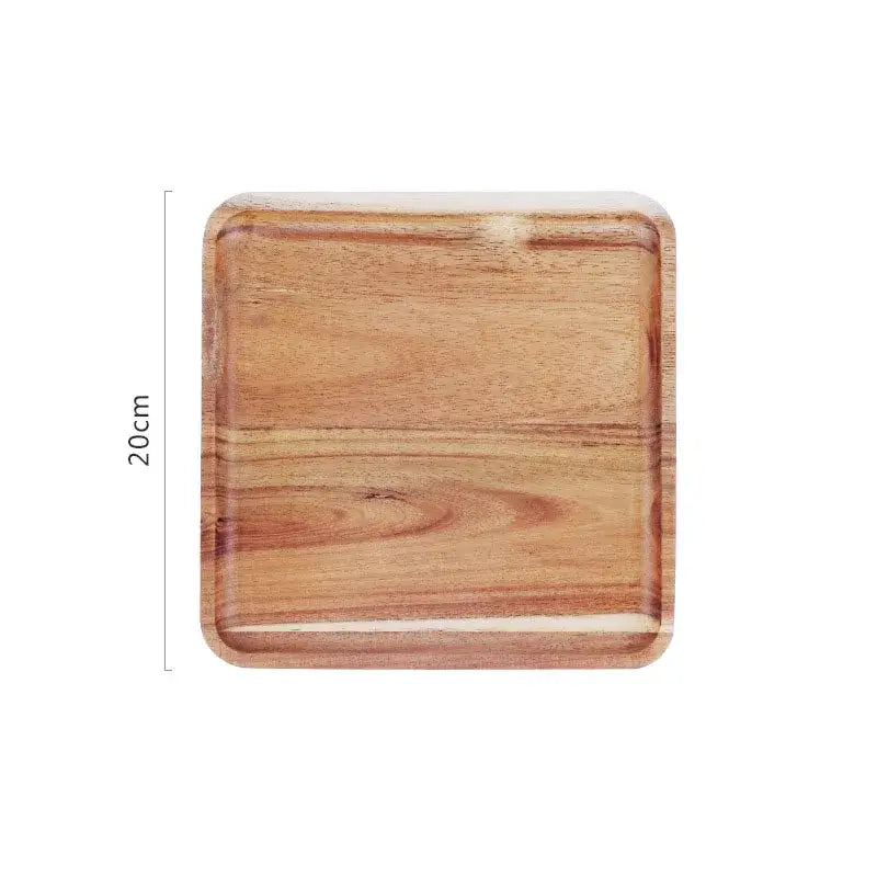 Acacia wood breakfast tray with cutlery – dining room serving plate