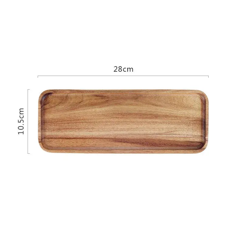 Acacia wood breakfast tray with cutlery – dining room serving plate