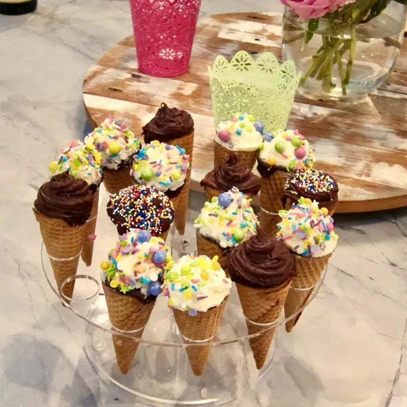 Acrylic ice cream cone holder display rack kitchen baking tool