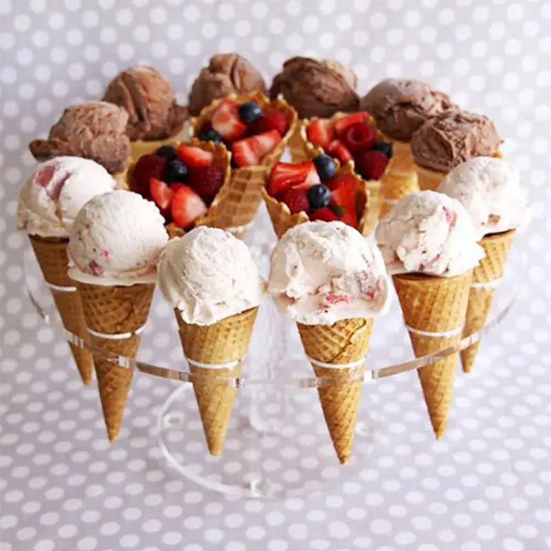 Acrylic ice cream cone holder display rack kitchen baking tool