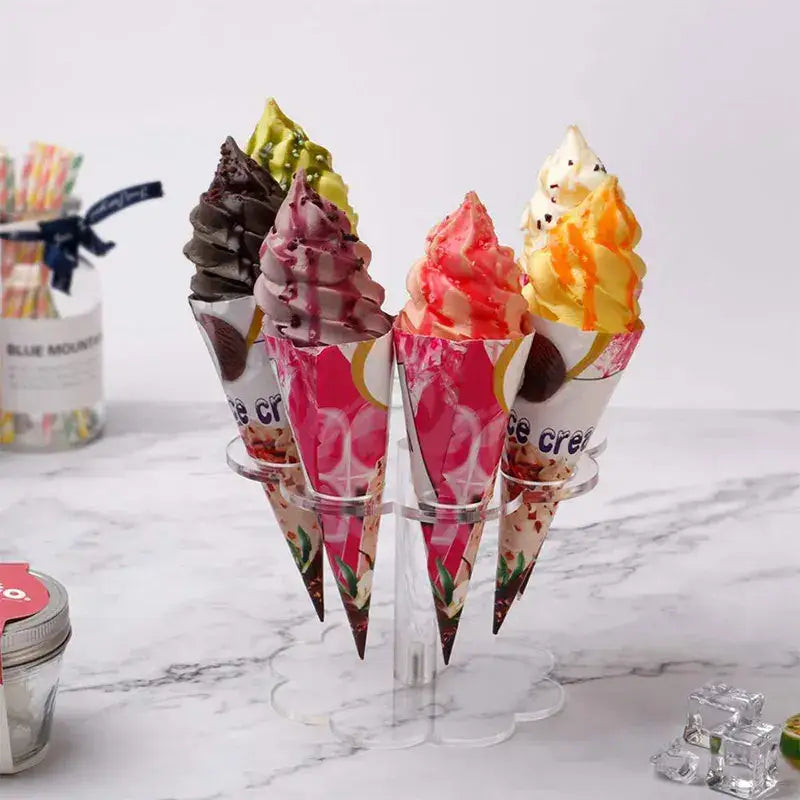 Acrylic ice cream cone holder display rack kitchen baking tool