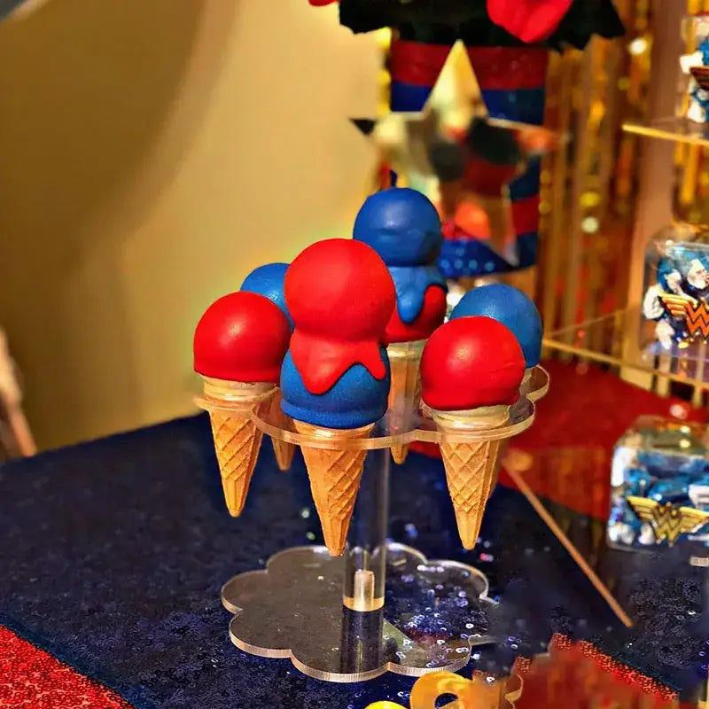 Acrylic ice cream cone holder display rack kitchen baking tool