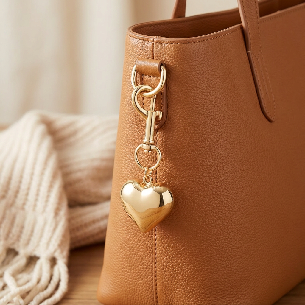 Golden Heart Clasp Key Chain