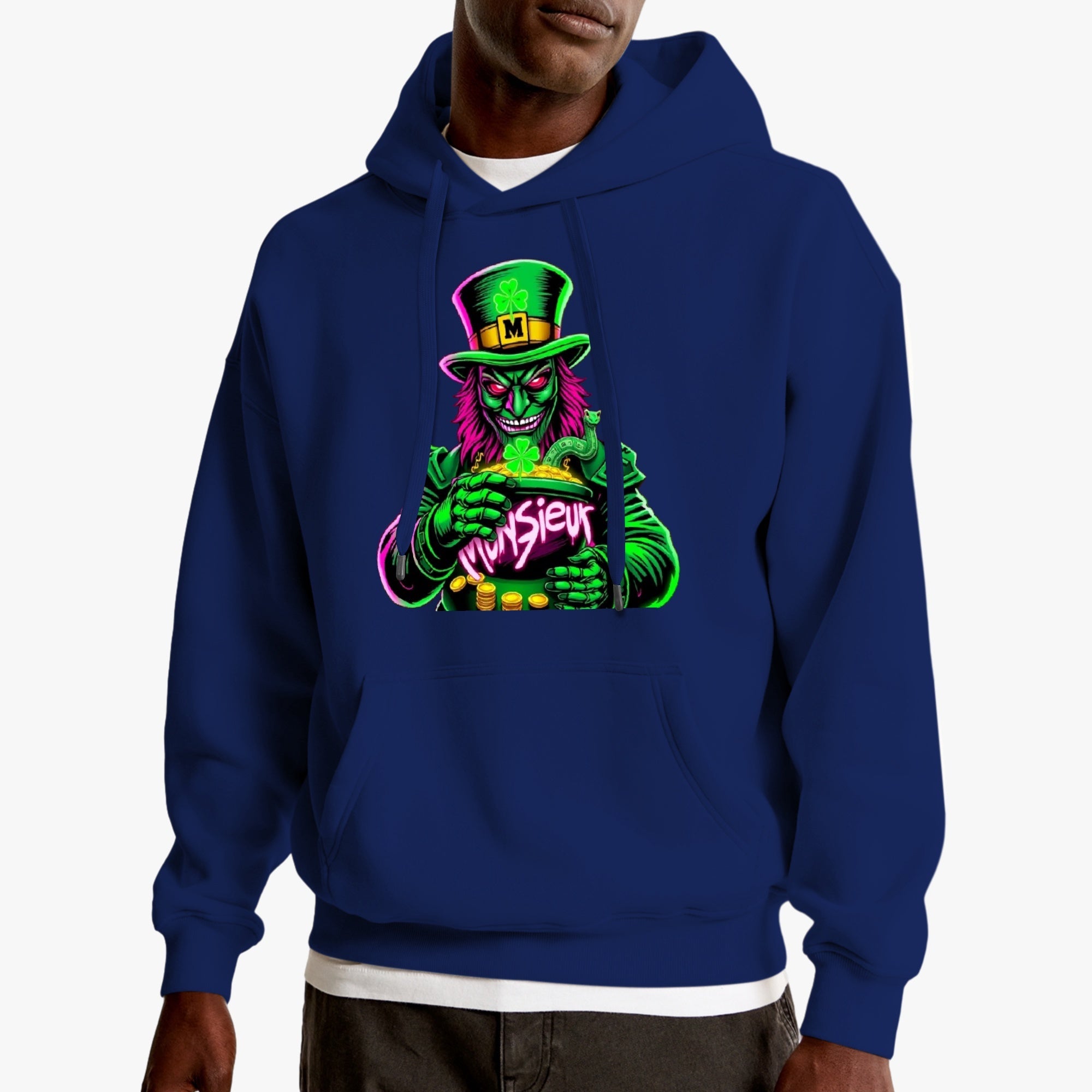 St. Patrick's Day Collection Munsieur Leprechaun Mafia Unisex Premium Pullover Hoodie Sweater