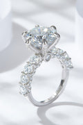 3-Carat Lab-grown Diamond Platinum-Plated Side Stone Ring