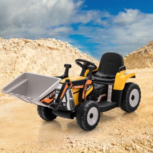 Adjustable Arm Kids Ride-On Excavator with Bucket - 12V Battery Powered Outdoor Toy for Toddlers