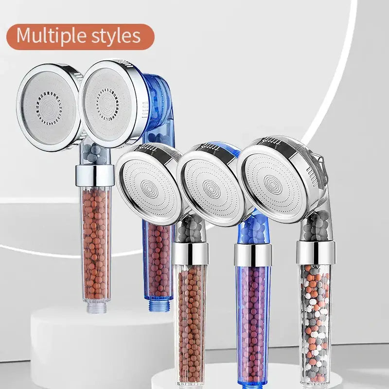 Adjustable high pressure shower head with filter beads for bathroom