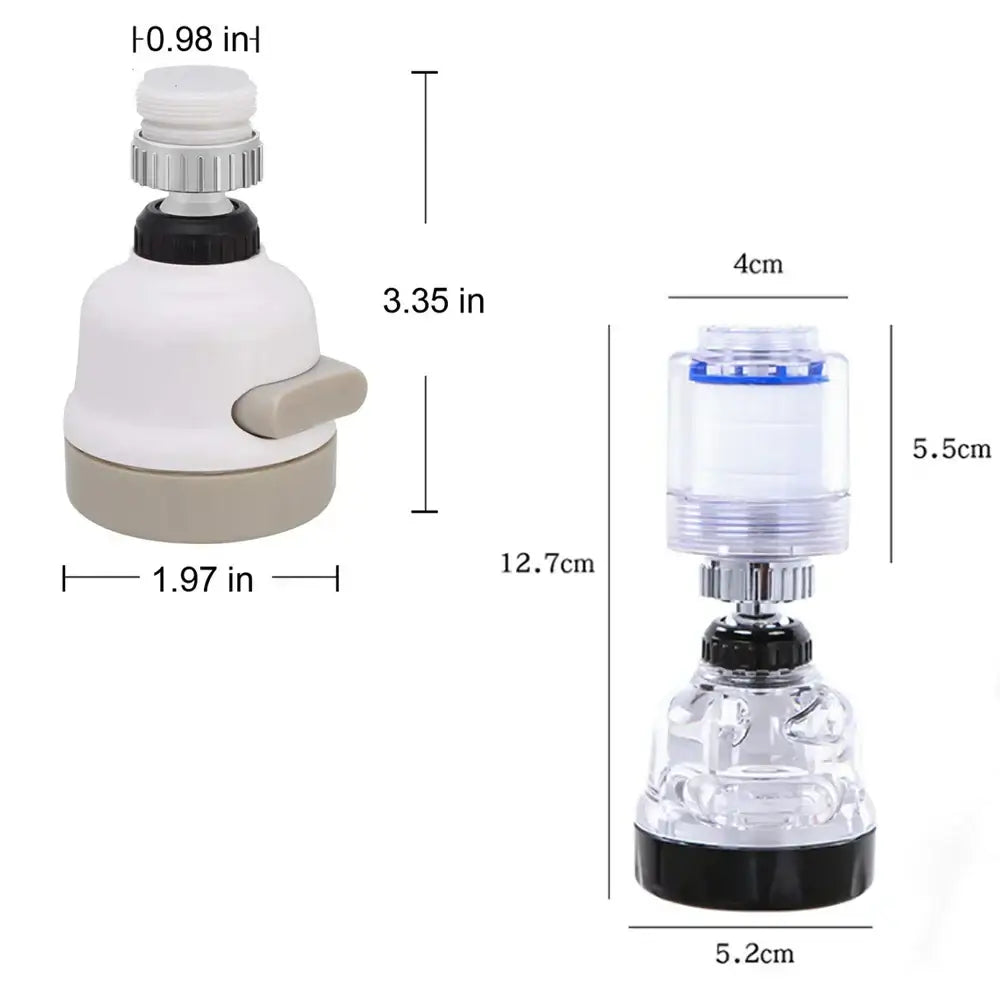 Adjustable white & gray 3 modes faucet aerator – kitchen spray head