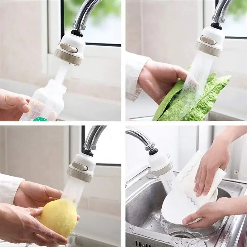 Adjustable white & gray 3 modes faucet aerator – kitchen spray head