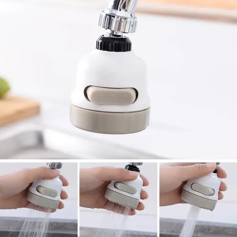 Adjustable white & gray 3 modes faucet aerator – kitchen spray head
