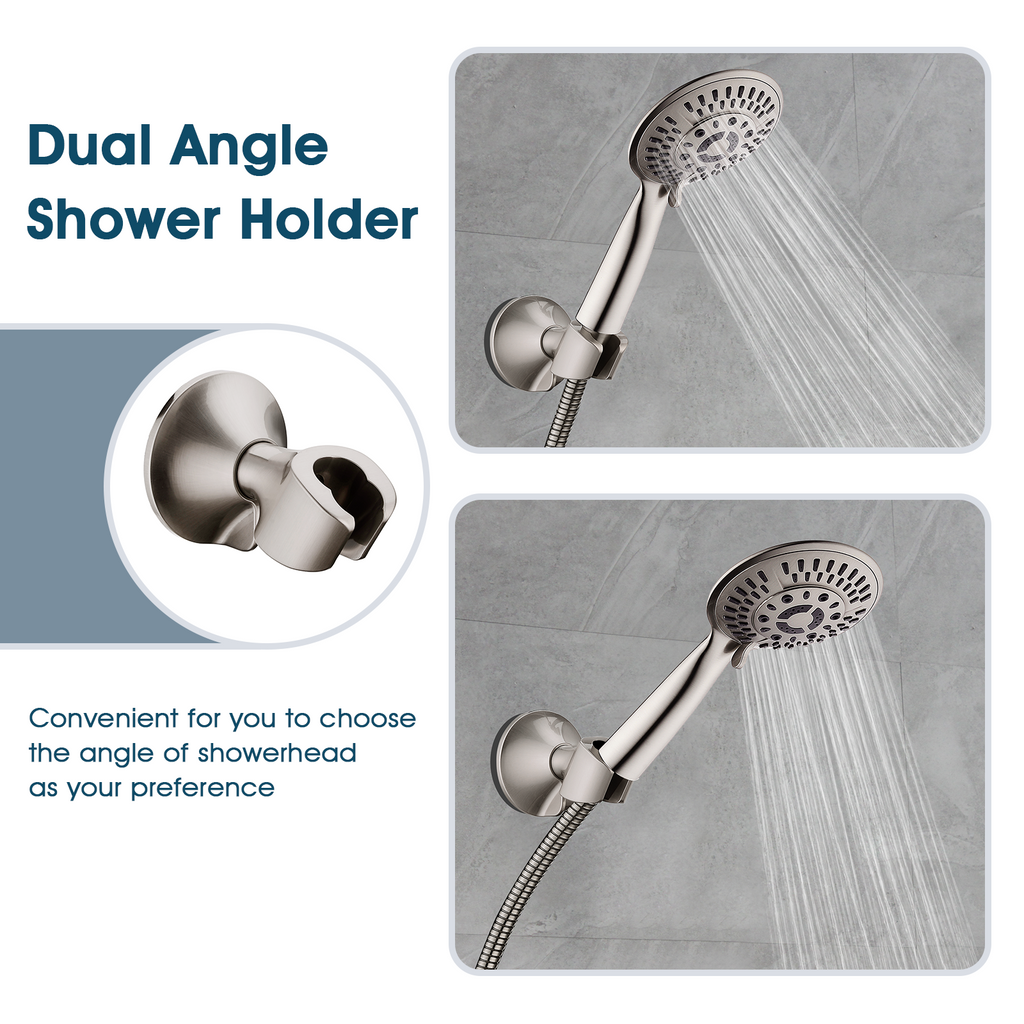 Adhesive Shower Head Holder for Handheld Shower Heads, Drill-Free Wall Mount Bracket