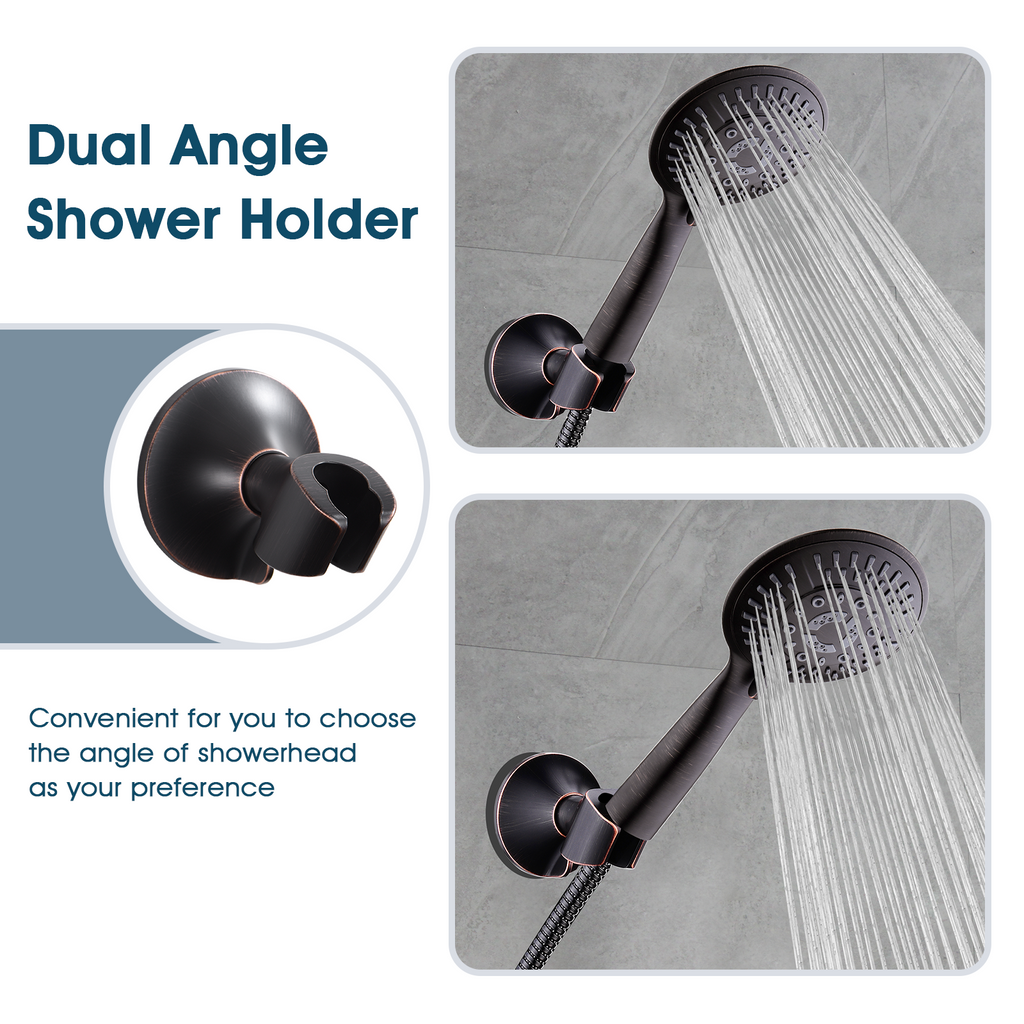 Adhesive Shower Head Holder for Handheld Shower Heads, Drill-Free Wall Mount Bracket