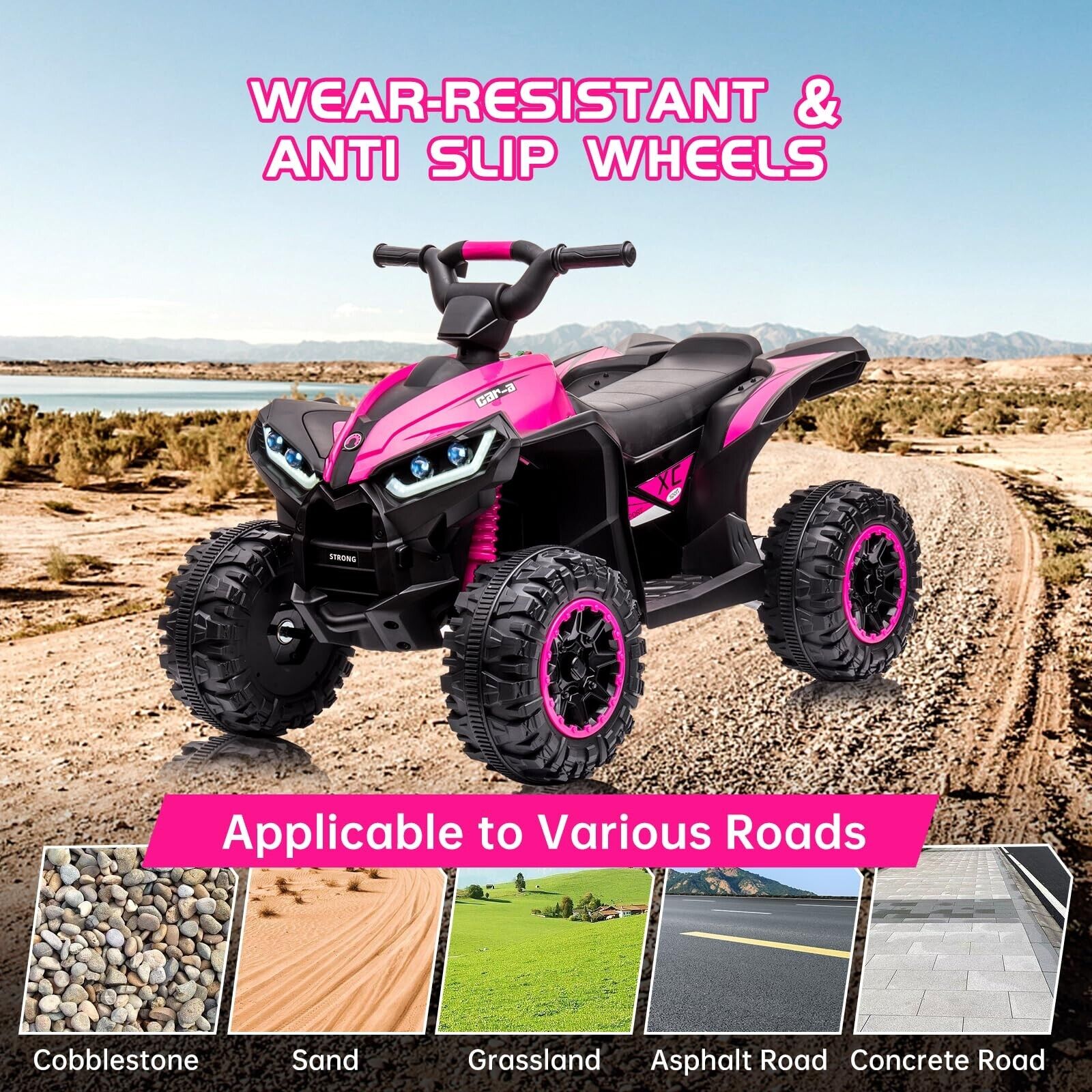 Adoolla 12V 7Ah Kids Electric Ride on Car, Battery Powered 4-Wheels Toy Car for Endless Fun