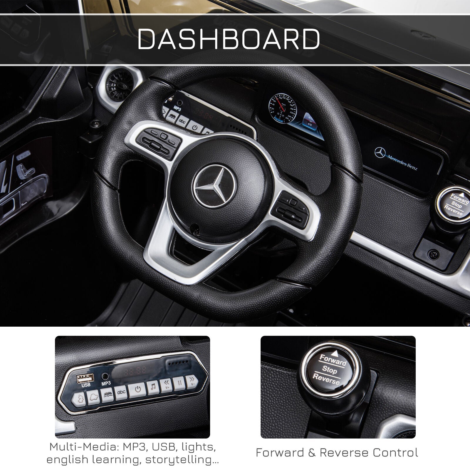 Adventure-Ready Mercedes Benz G500 Electric Kids Car with Headlights & Suspension