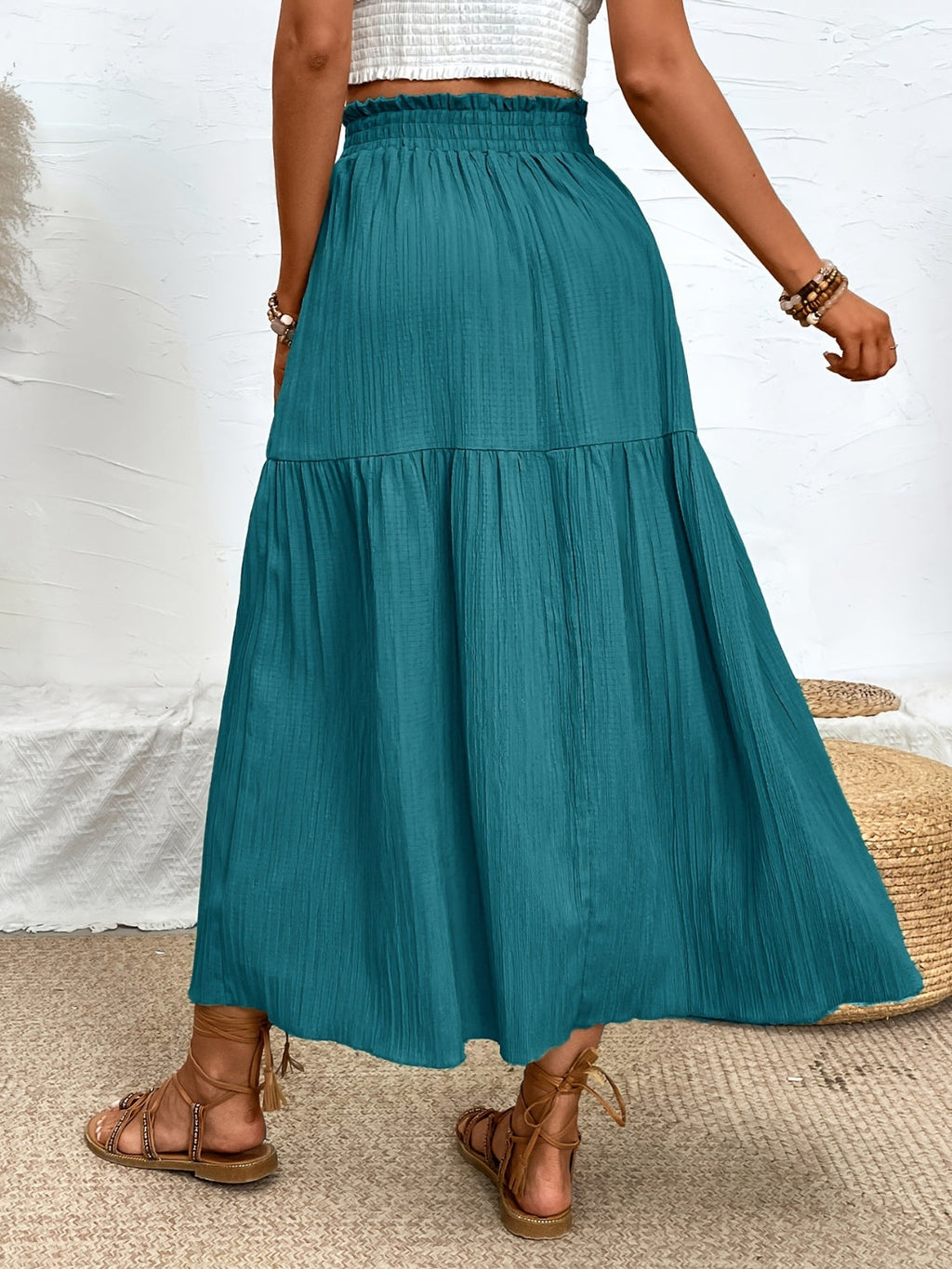 Women's Stylish Frill Slit Skirt