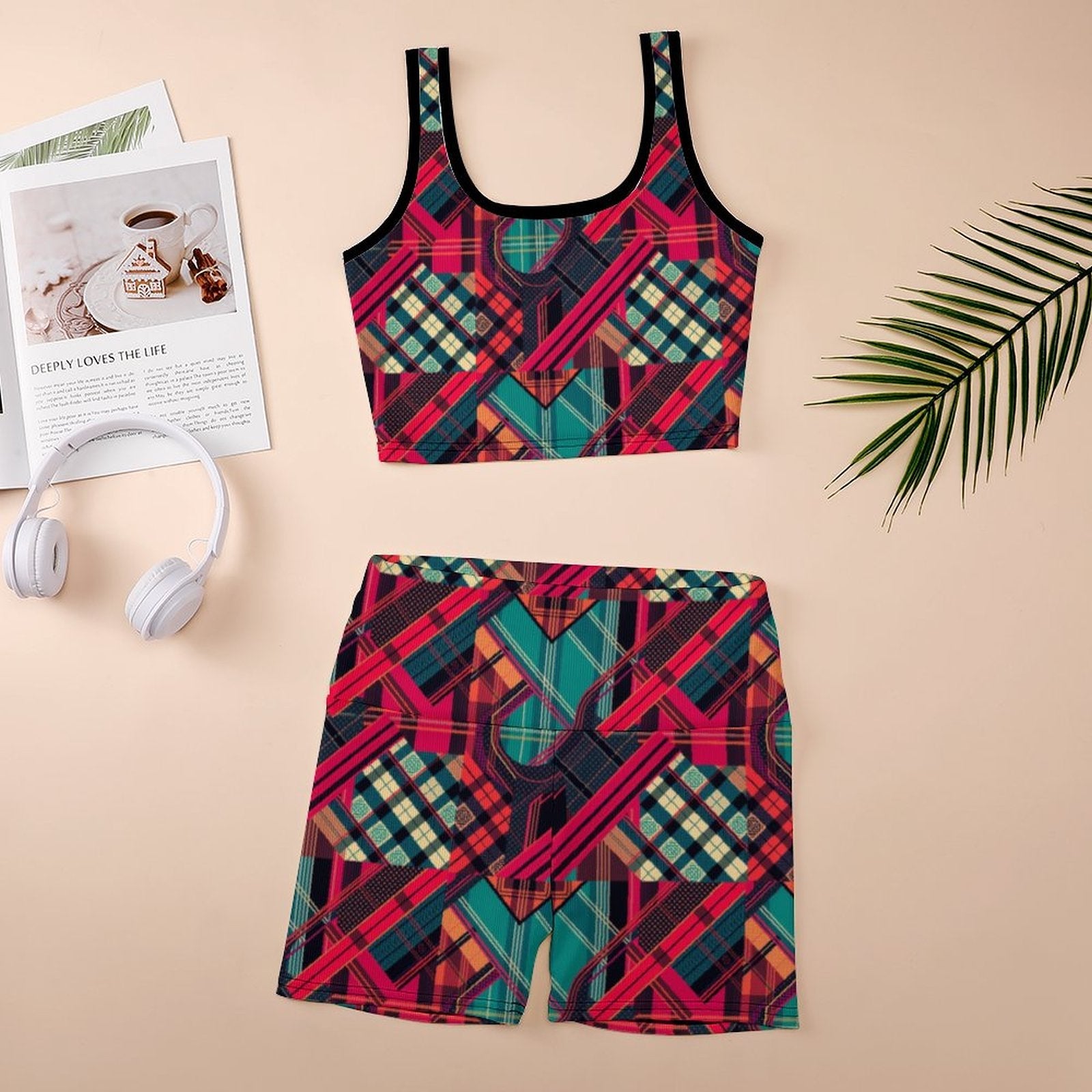 Munsieur Custom Printed Patterned Ribbed Yoga Sets
