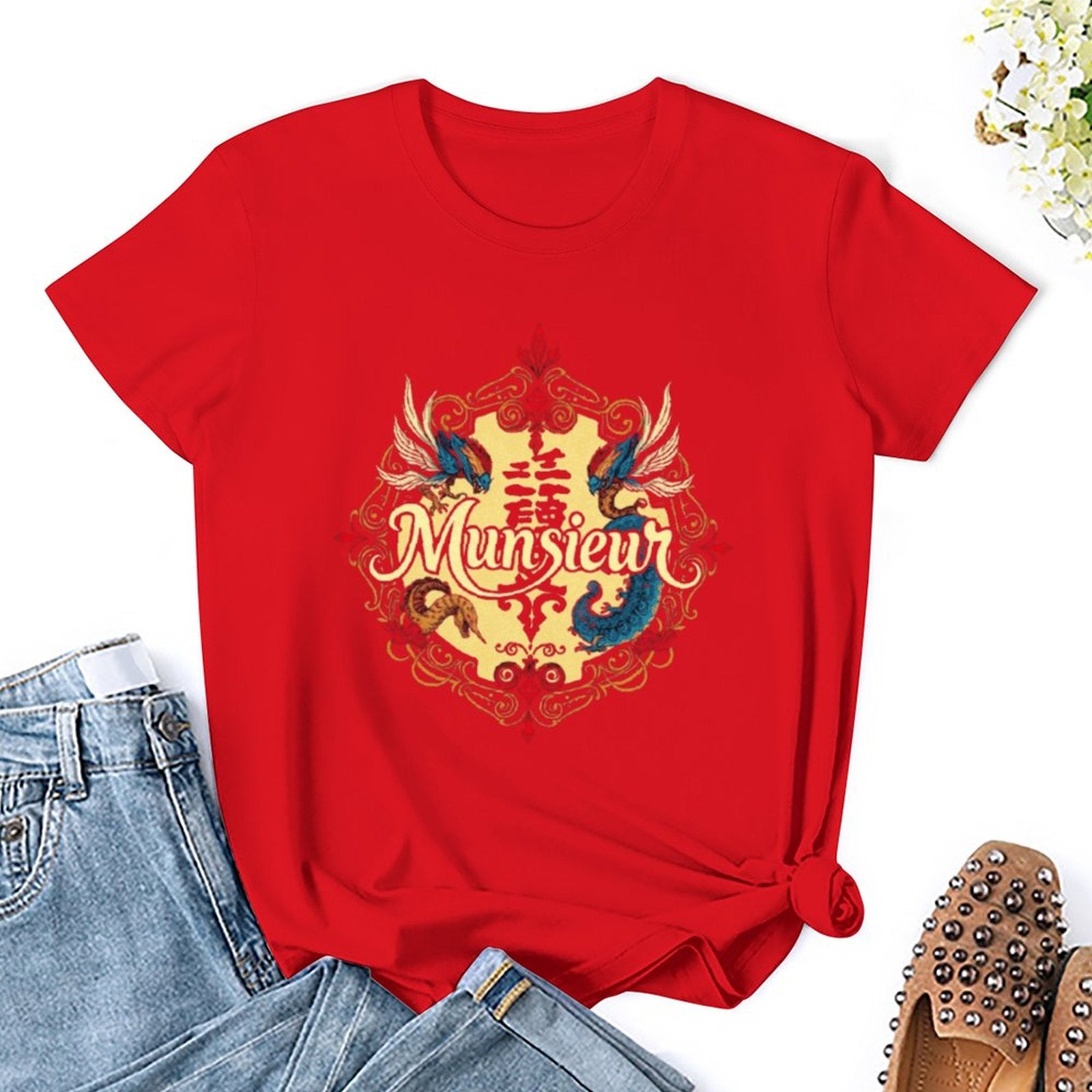MUNSIEUR Women's T-shirt Designer Streetwear for Her