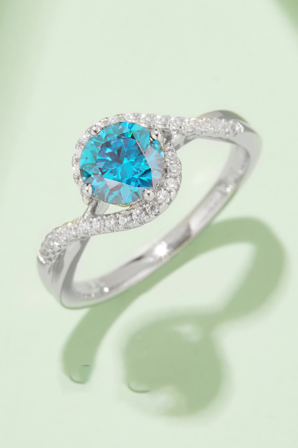 1 Carat Moissanite Contrast Lab-grown Diamond 1pc Ring 925 Sterling Silver