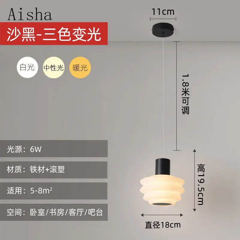 Aisha gold and frosted glass pendant light bedroom decor