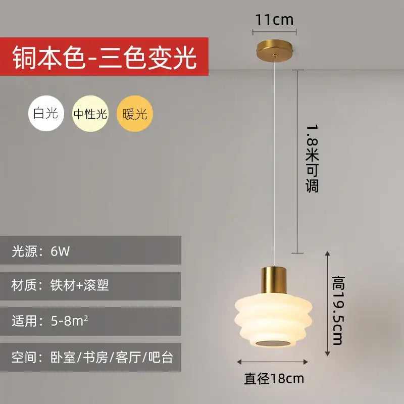 Aisha gold and frosted glass pendant light bedroom decor