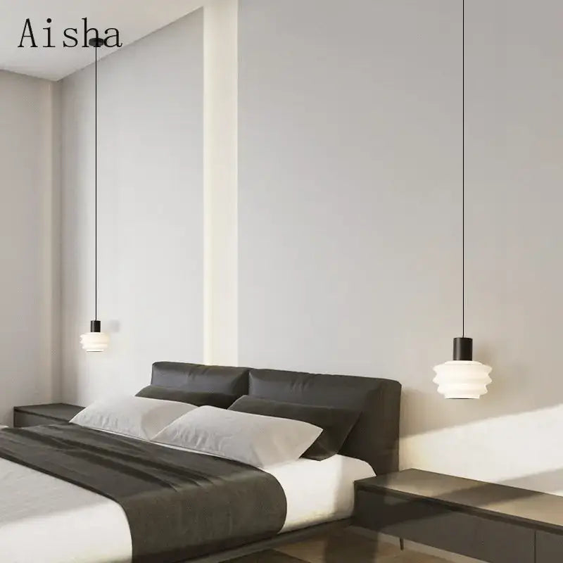 Aisha gold and frosted glass pendant light bedroom decor