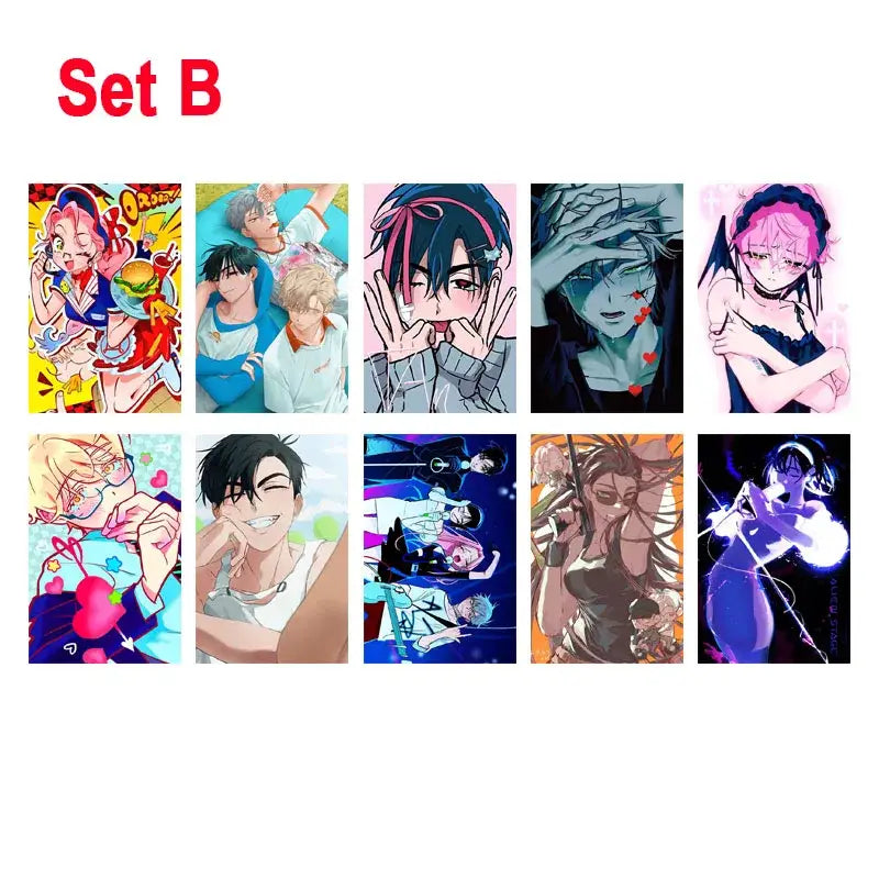 Colorful alien anime photo cards set bedroom wall decor