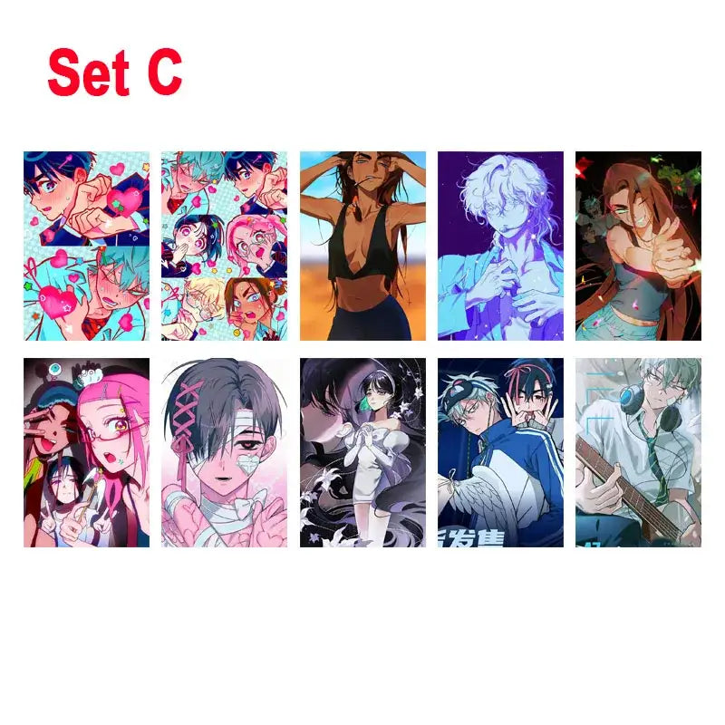 Colorful alien anime photo cards set bedroom wall decor