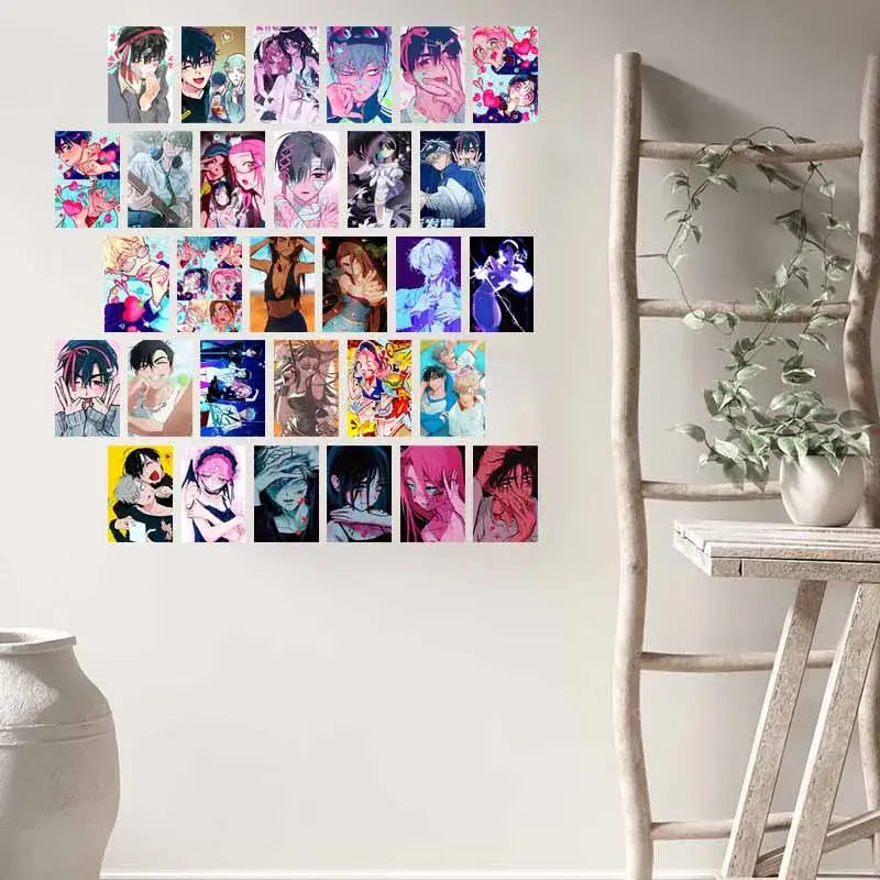 Colorful alien anime photo cards set bedroom wall decor