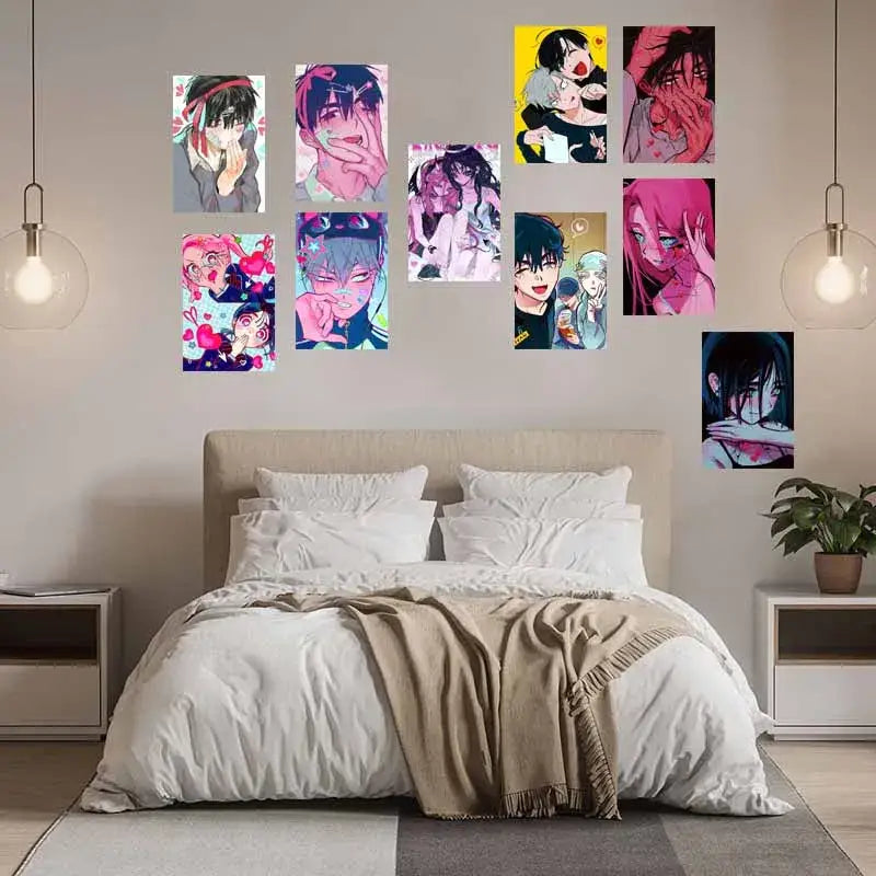 Colorful alien anime photo cards set bedroom wall decor