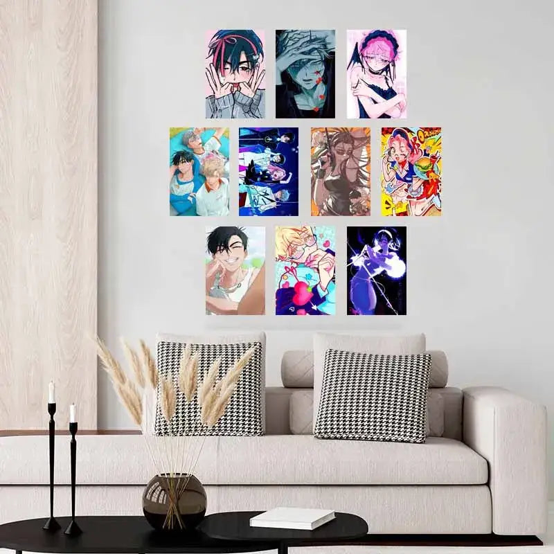 Colorful alien anime photo cards set bedroom wall decor