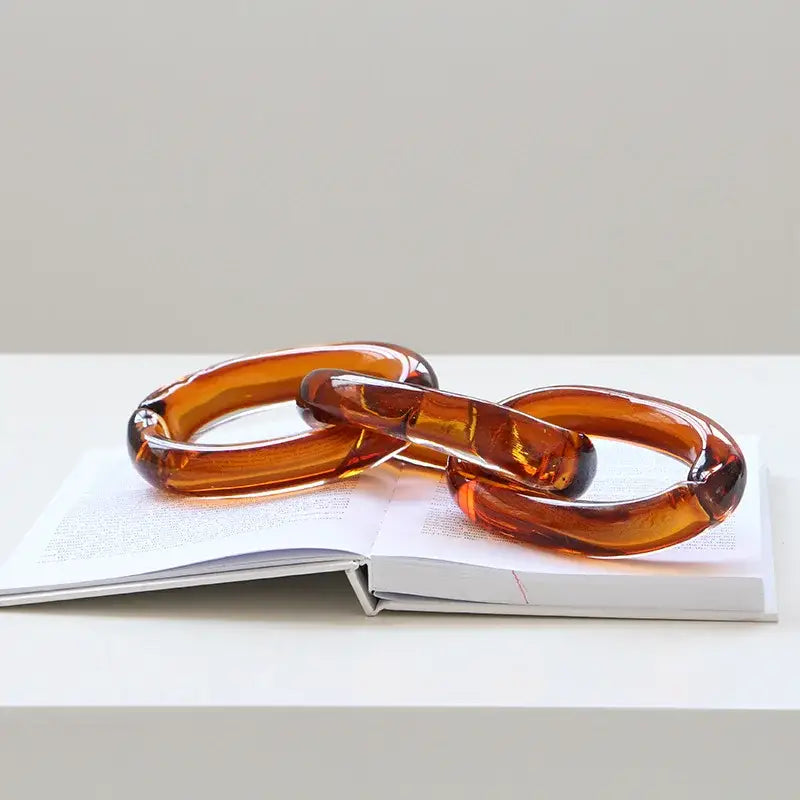 Amber acrylic glass handcrafted chain buckles living room decor