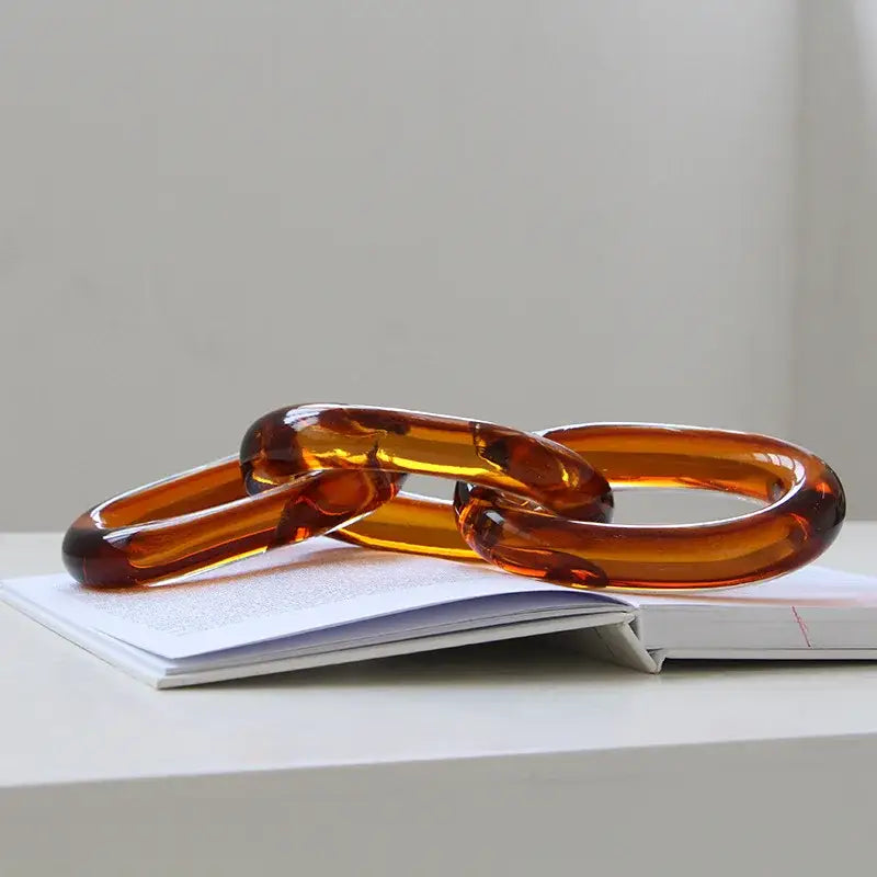 Amber acrylic glass handcrafted chain buckles living room decor