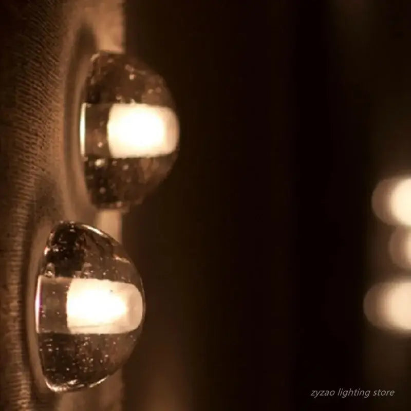 Amber and gold textured crystal led wall lamps bedroom sconce