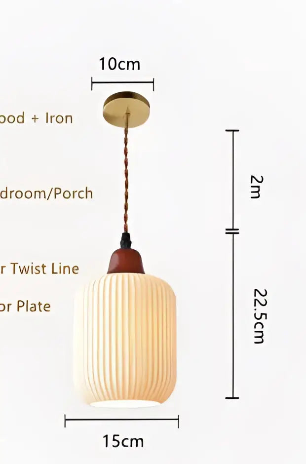 Amber & cream geometric glass pendant light for dining room