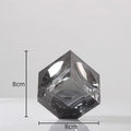 Amber crystal cube statue desk ornament – office decor