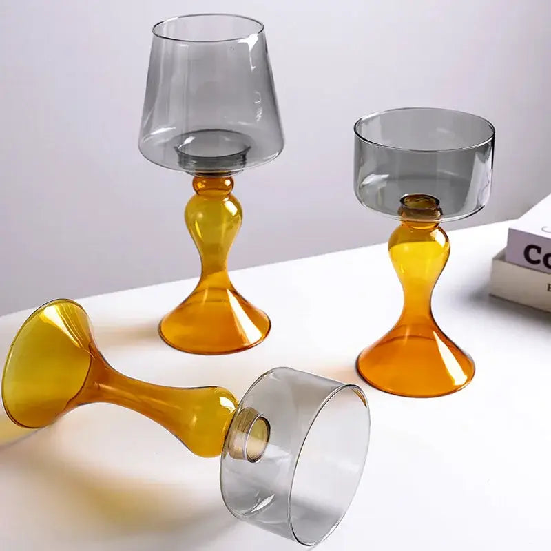 Amber decorbites geometric glass vase candle holder living room decor