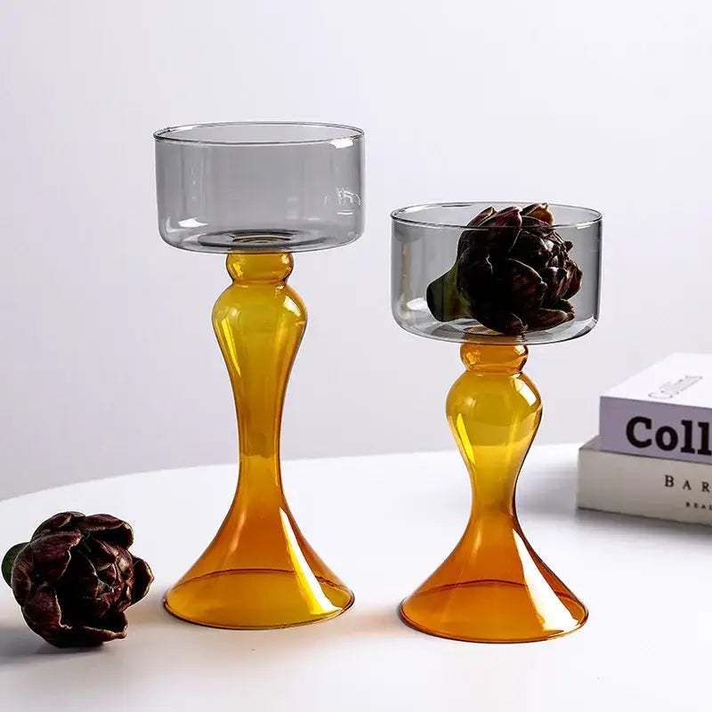 Amber decorbites geometric glass vase candle holder living room decor