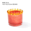 Amber glass cylinder vase with black beaded rim – living room decor