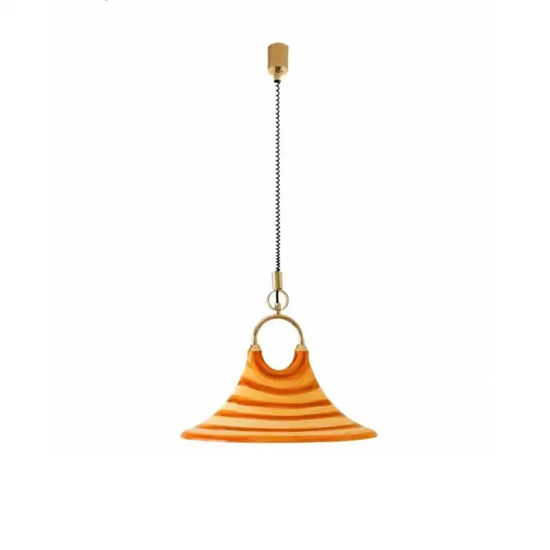 Amber glass liftable trumpet chandelier for dining room