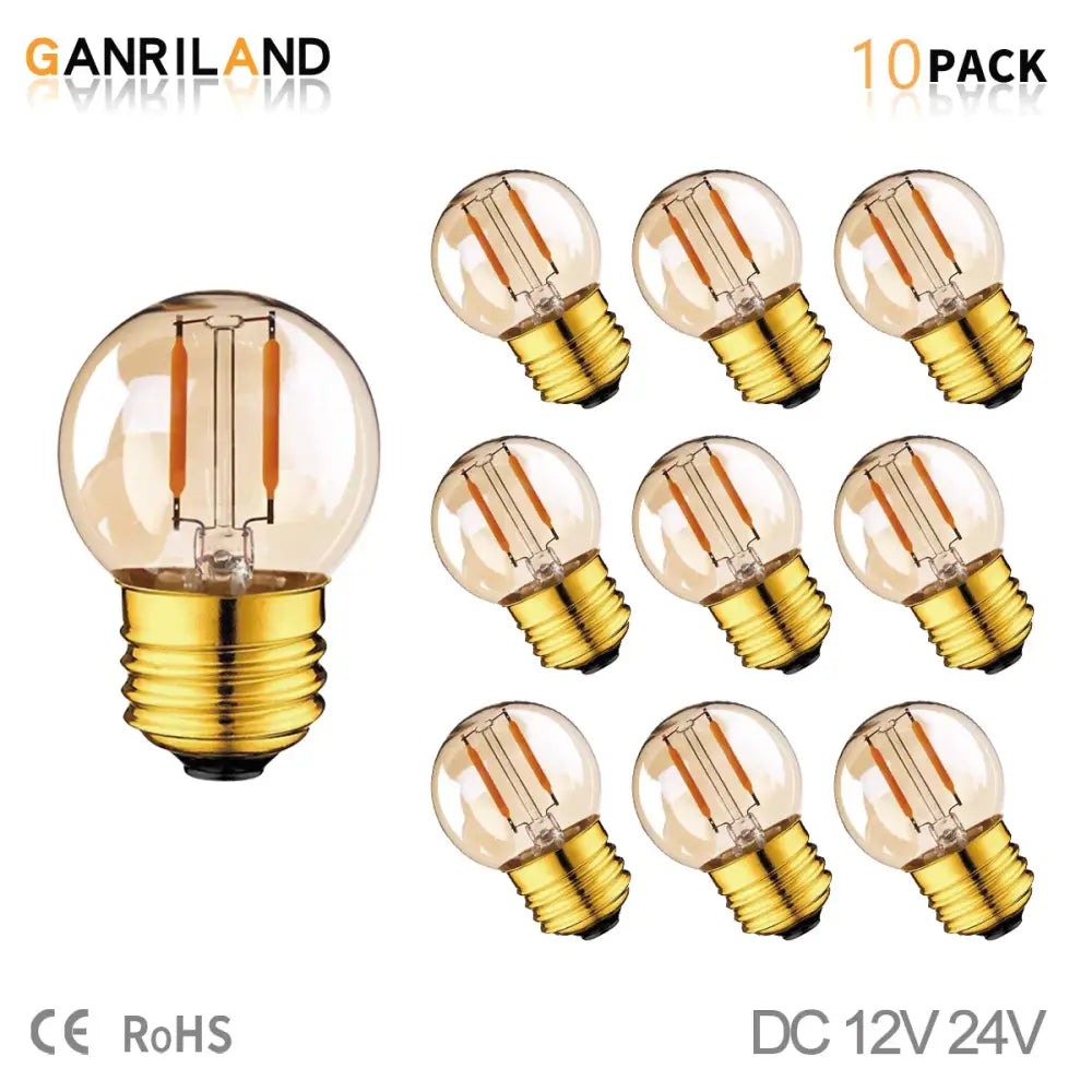 Amber glass vintage led bulb bedroom warm white light