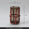 Amber & red-brown woven wire glass vases living room home decor