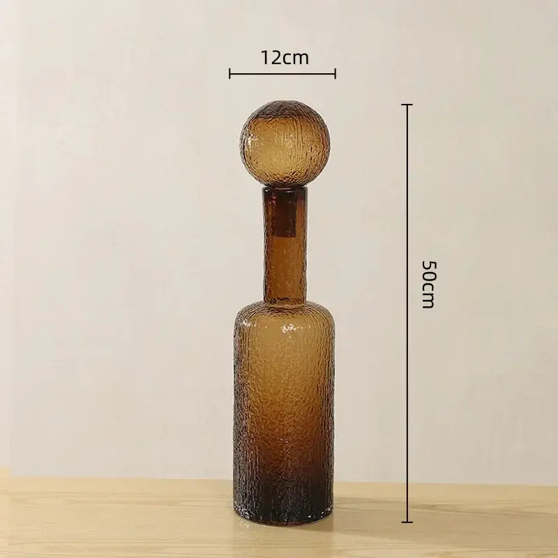 Amber textured decorbites clear glass vase set living room decanters