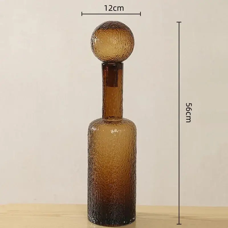 Amber textured decorbites clear glass vase set living room decanters