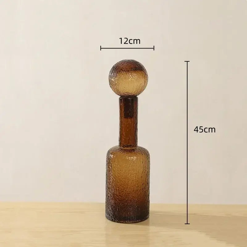 Amber textured decorbites clear glass vase set living room decanters