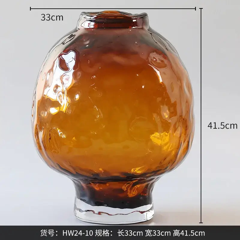 Amber textured decorbites gradient glass vase living room decor