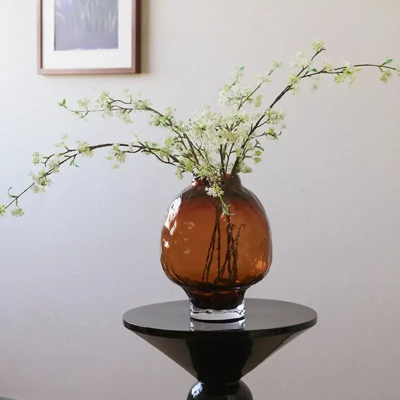 Amber textured decorbites gradient glass vase living room decor
