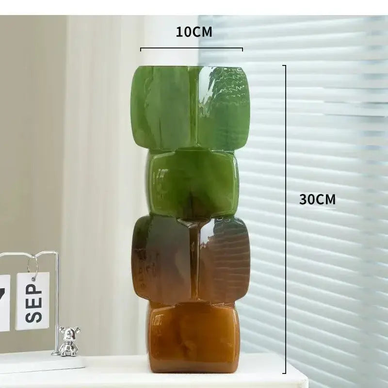 Amber textured decorbites gradient glass vase living room decor