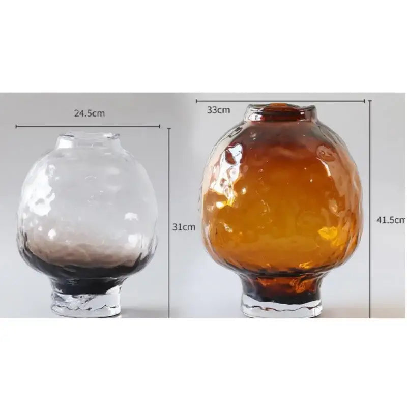 Amber textured decorbites gradient glass vase living room decor